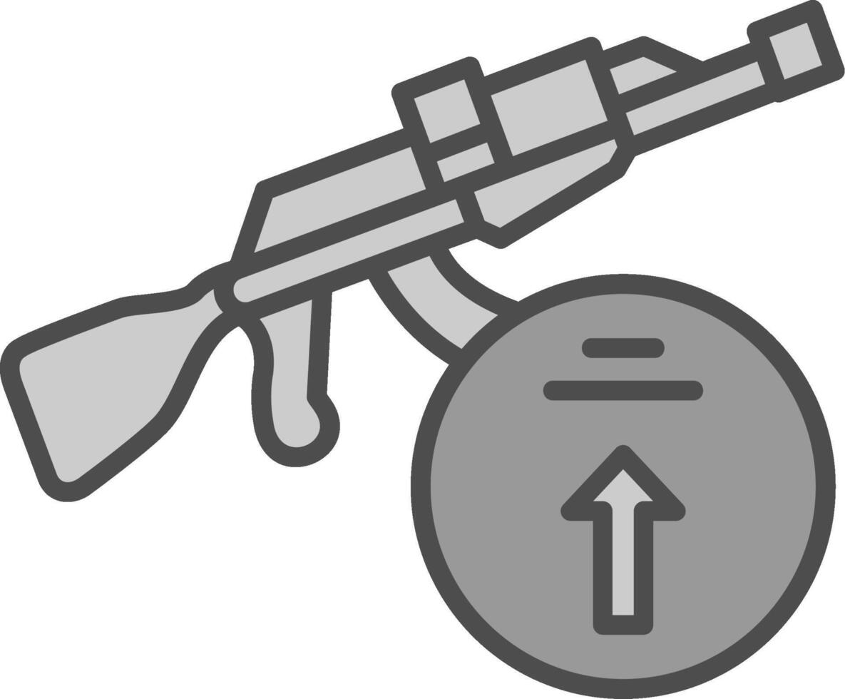 arma línea lleno escala de grises icono diseño vector