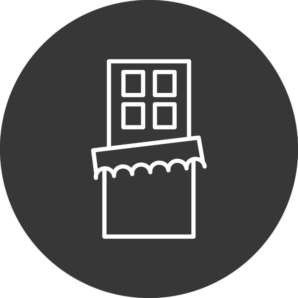 Chocolate Bar Line Inverted Icon Design vector