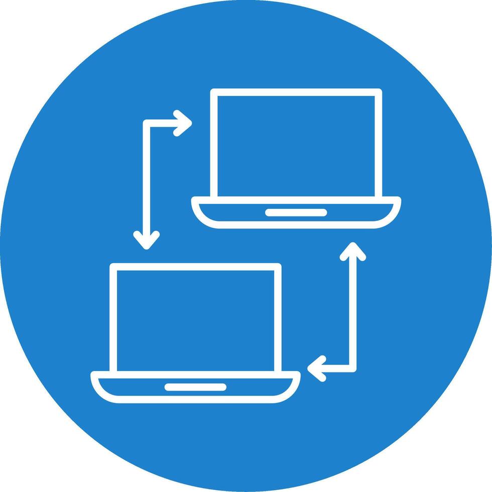 Computer Networking Multi Color Circle Icon vector