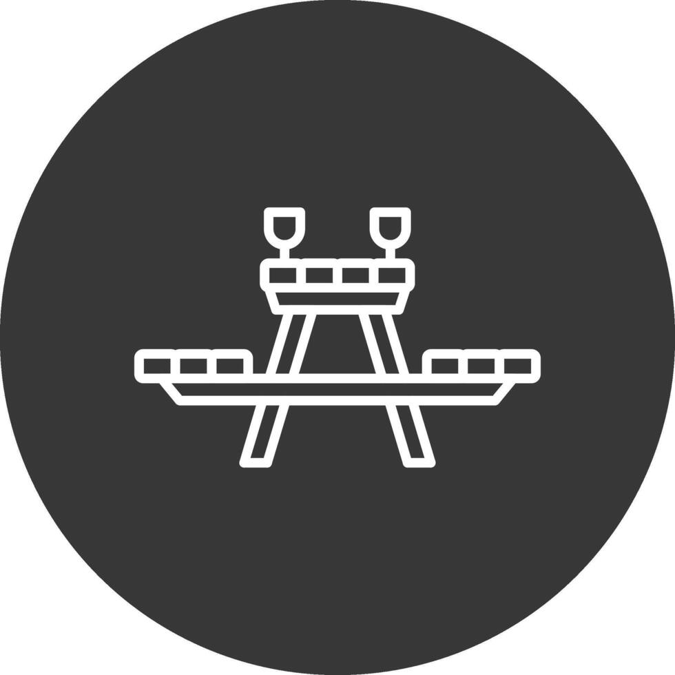 Picnic Table Line Inverted Icon Design vector