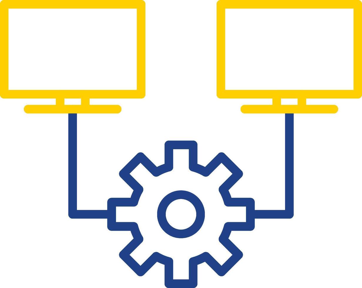 Multitask Line Two Colour Icon Design vector