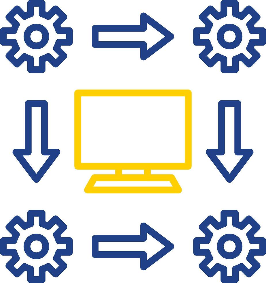 Workflow Line Two Colour Icon Design vector