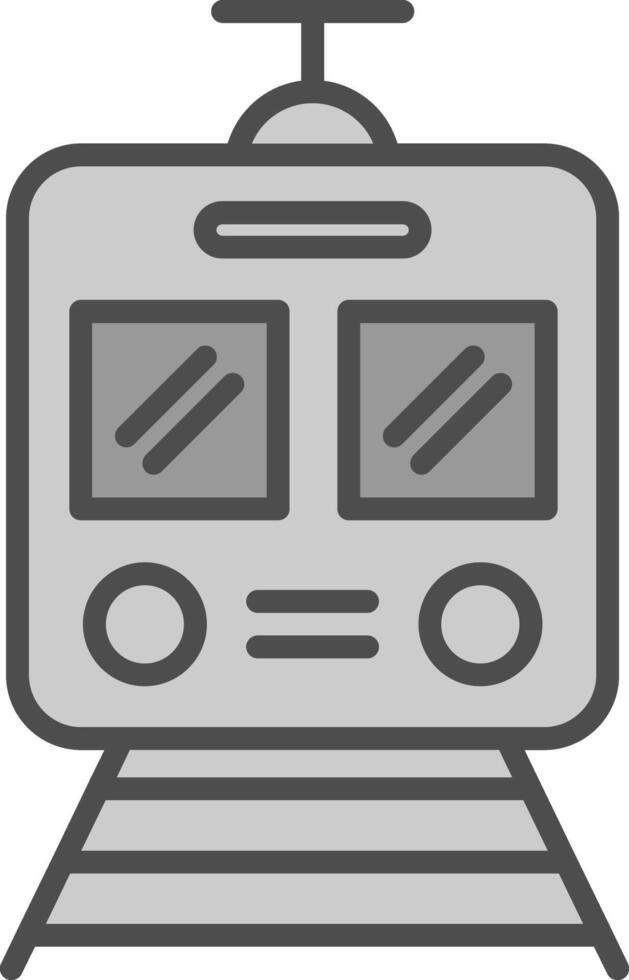 Train Line Filled Greyscale Icon Design vector