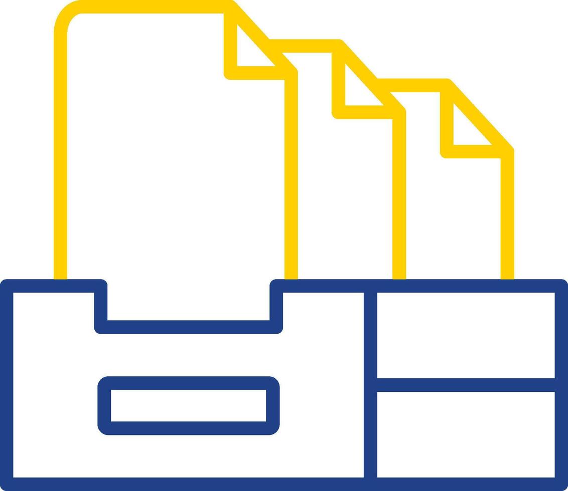 Files Line Two Colour Icon Design vector