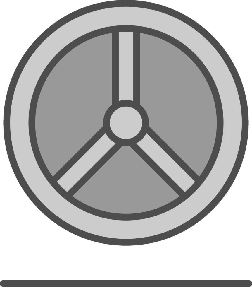 Steering Wheel Line Filled Greyscale Icon Design vector