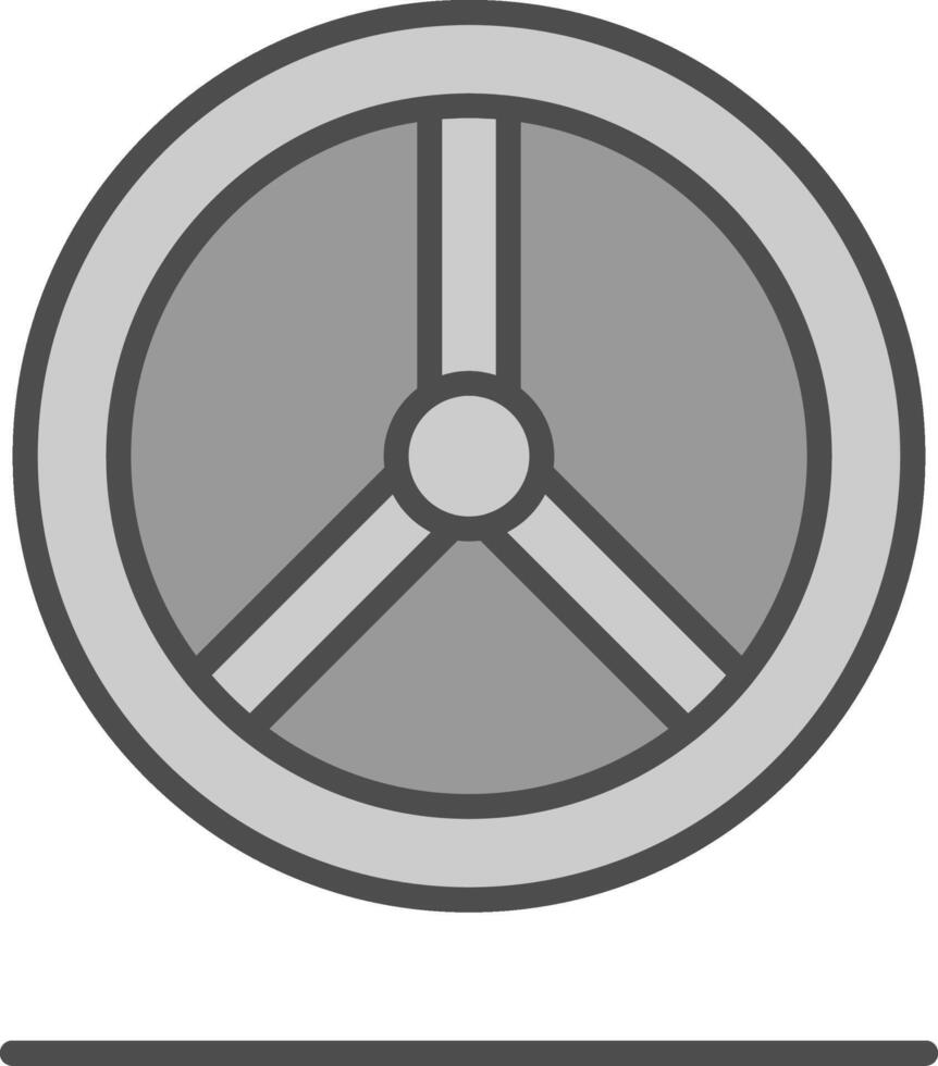 Steering Wheel Line Filled Greyscale Icon Design vector