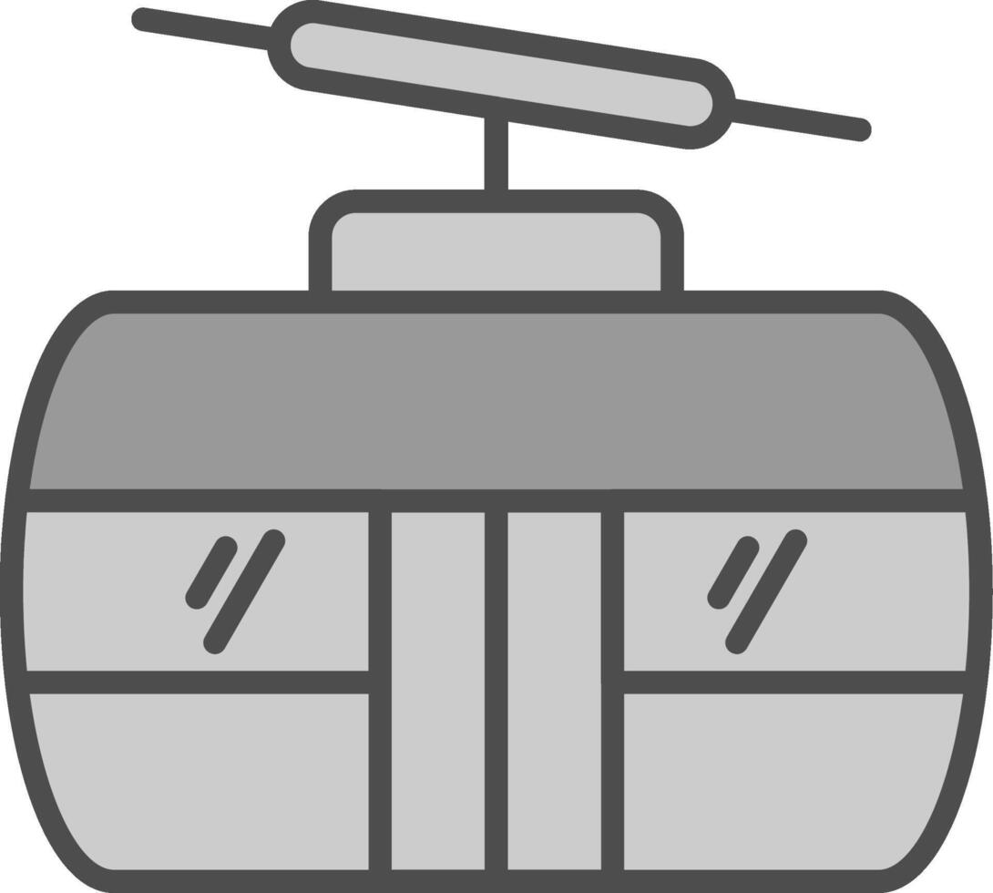 Cableway Line Filled Greyscale Icon Design vector