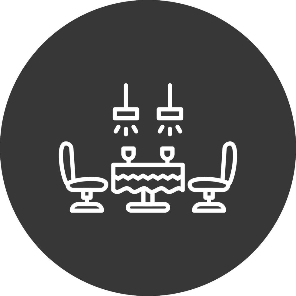 Dining Table Line Inverted Icon Design vector