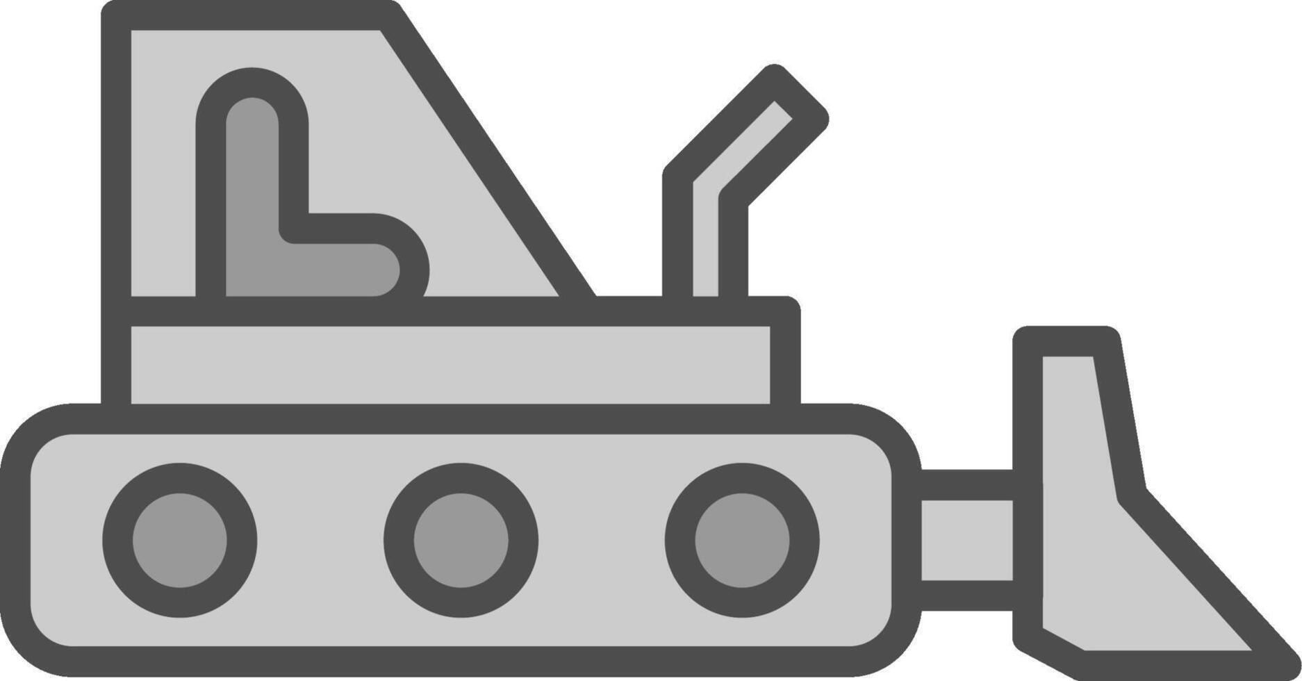Bulldozer Line Filled Greyscale Icon Design vector
