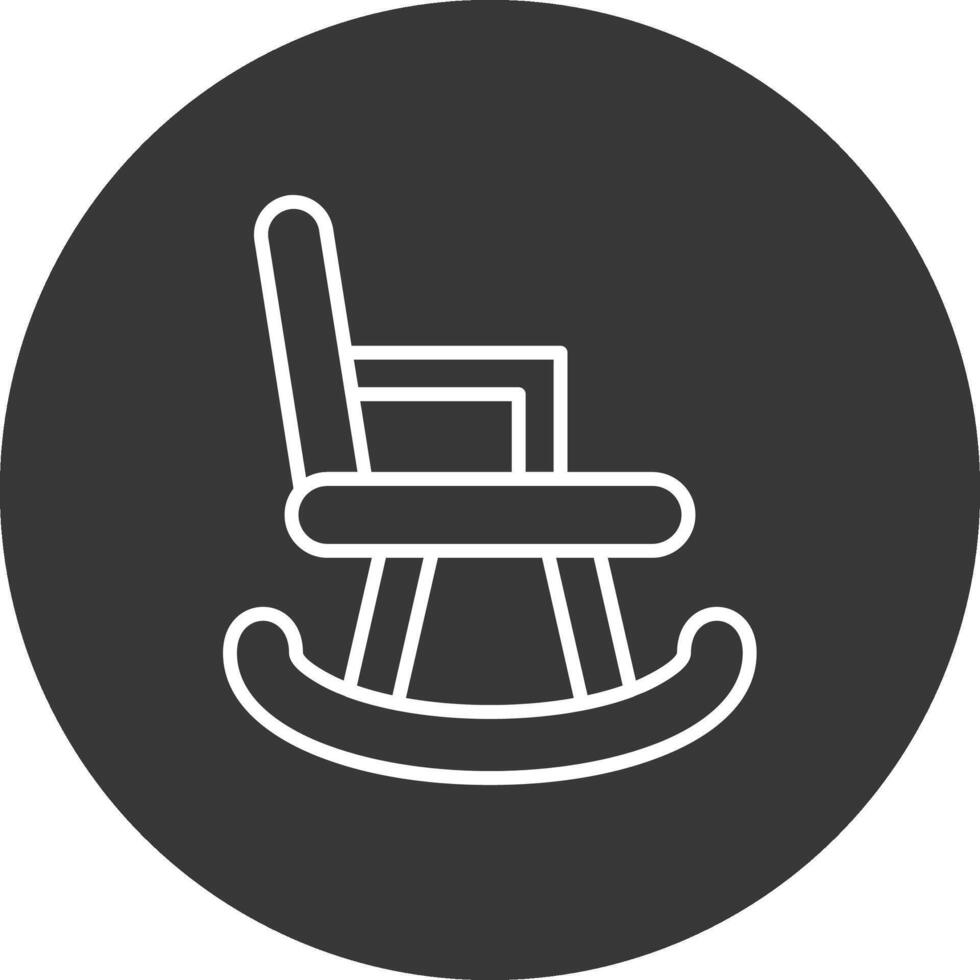 Rocking Chair Line Inverted Icon Design vector