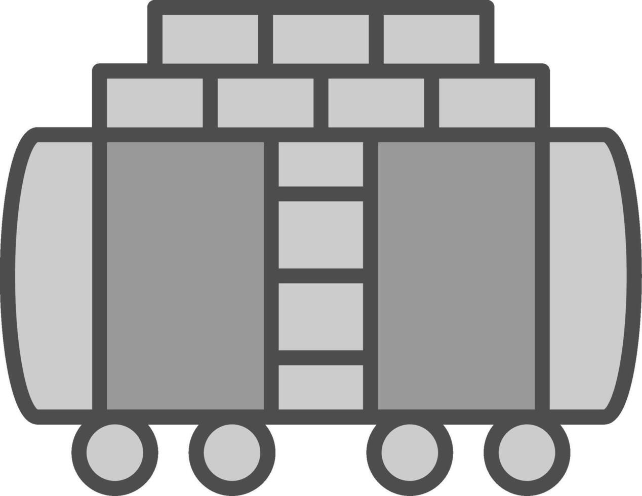 Train Cargo Line Filled Greyscale Icon Design vector