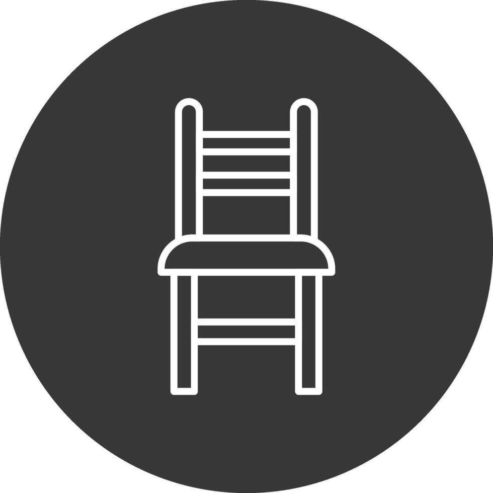 Dining Chair Line Inverted Icon Design vector