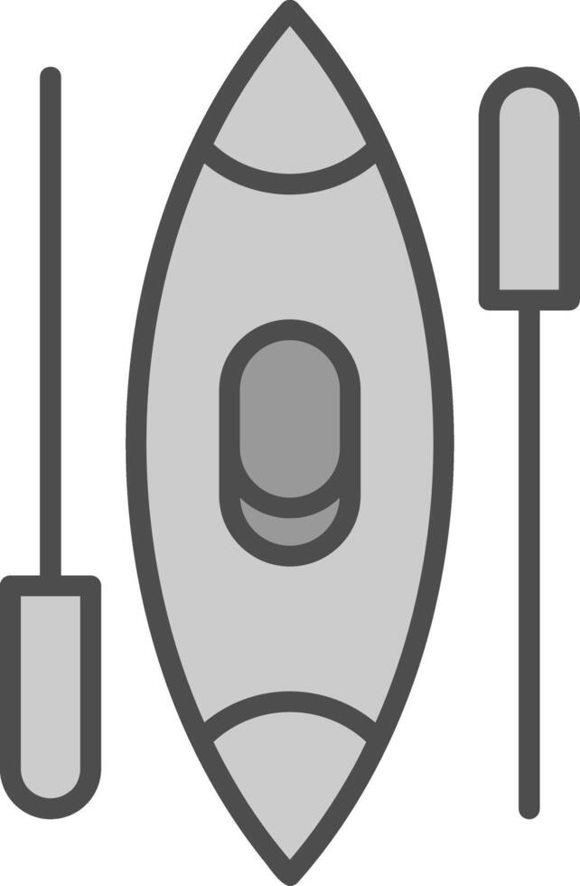 Canoe Line Filled Greyscale Icon Design vector