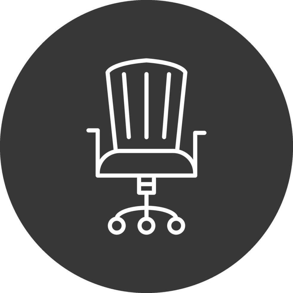 Office Chair Line Inverted Icon Design vector