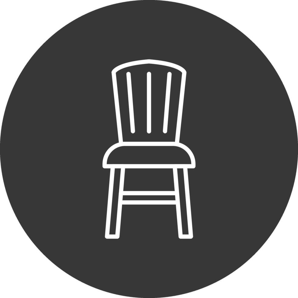 Dining Chair Line Inverted Icon Design vector