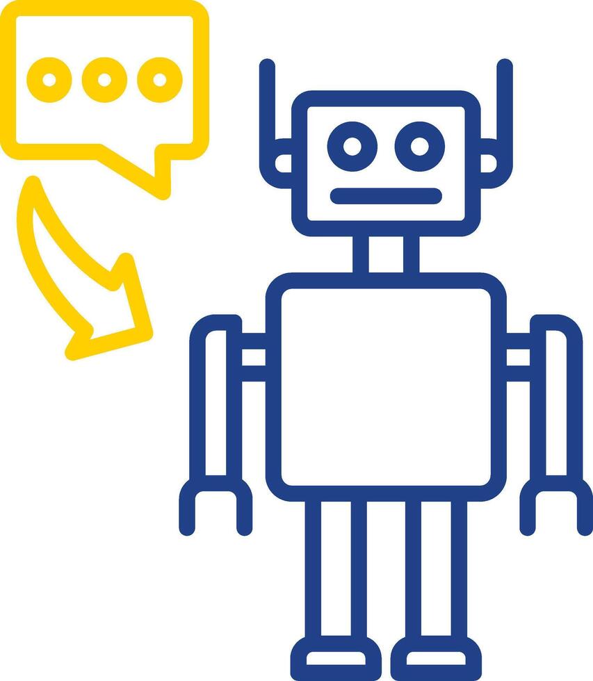 Robot Line Two Colour Icon Design vector