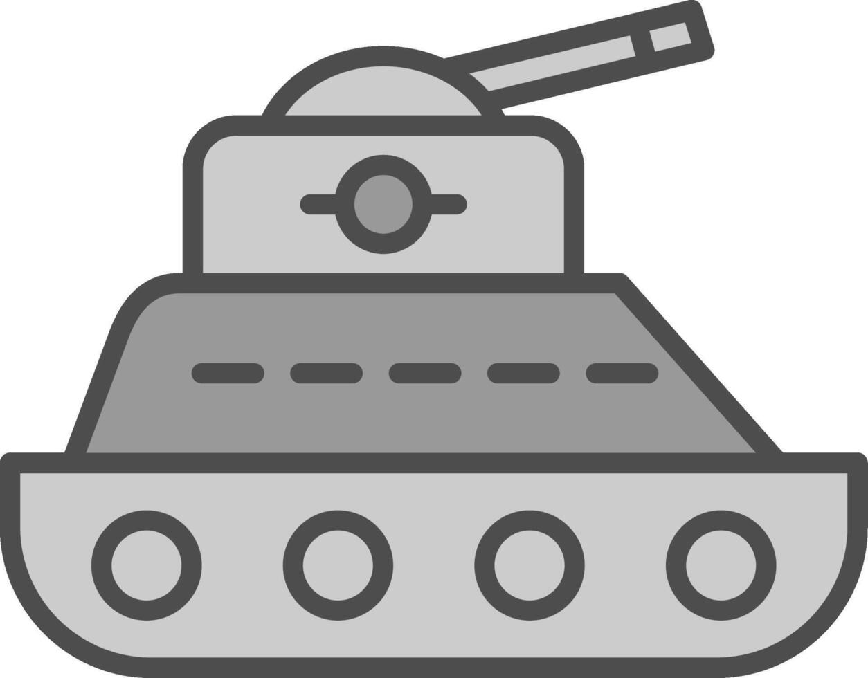 tanque línea lleno escala de grises icono diseño vector