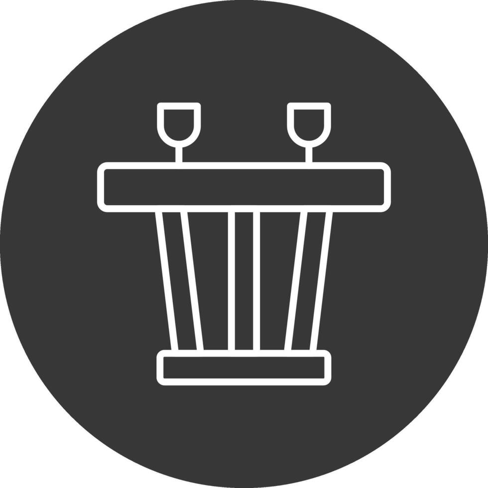 Dining Table Line Inverted Icon Design vector