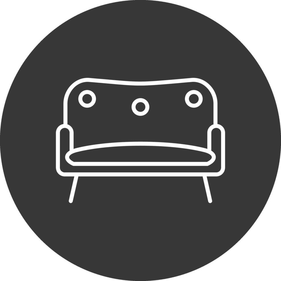 sofá línea invertido icono diseño vector
