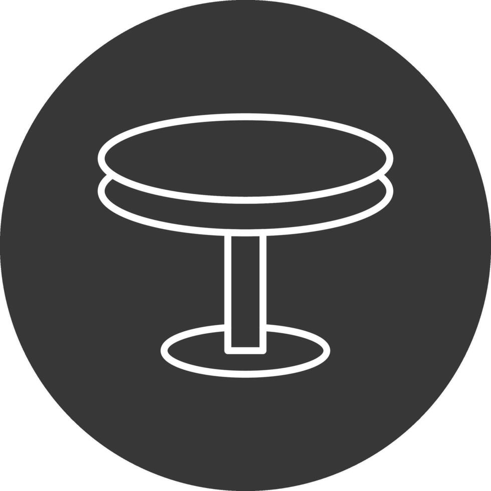 Round Table Line Inverted Icon Design vector