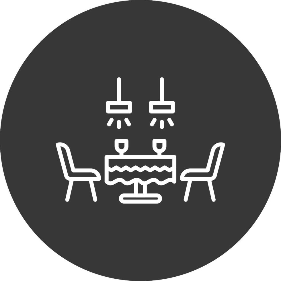 Dining Table Line Inverted Icon Design vector