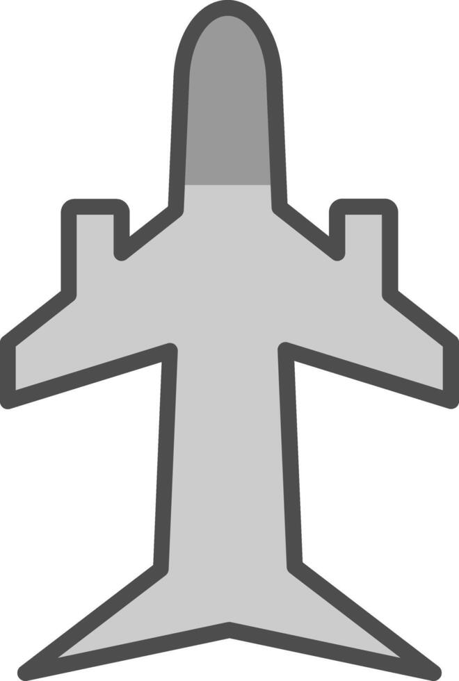 Plane Line Filled Greyscale Icon Design vector