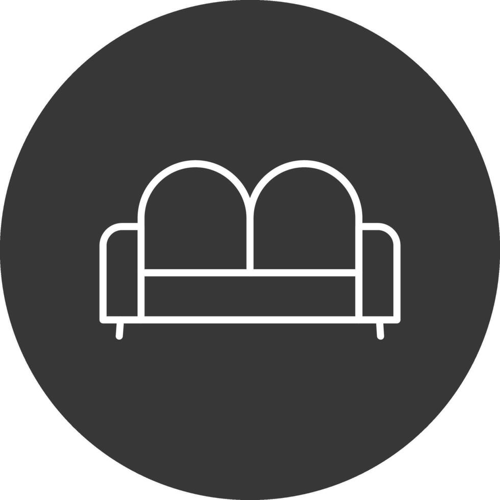 Sofa Bed Line Inverted Icon Design vector