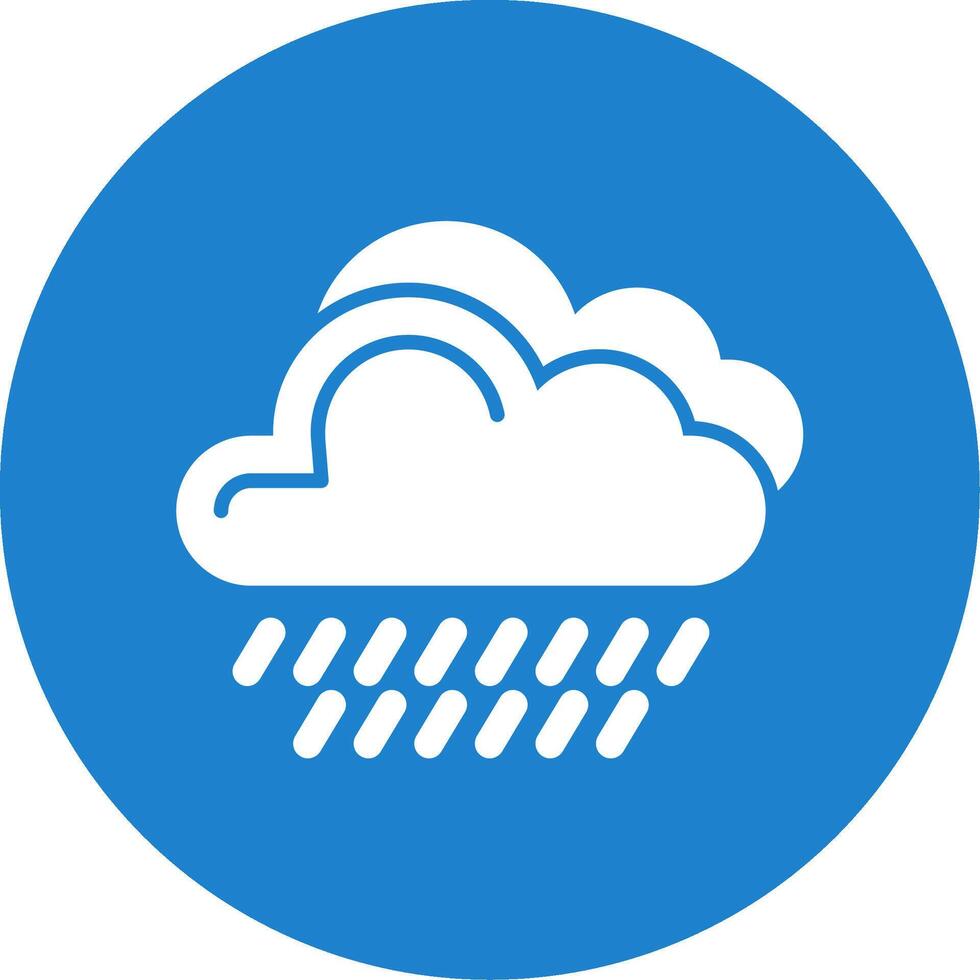 Rain Multi Color Circle Icon vector