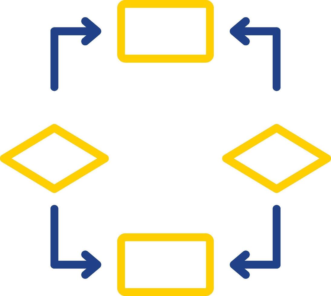 Algorithm Line Two Colour Icon Design vector