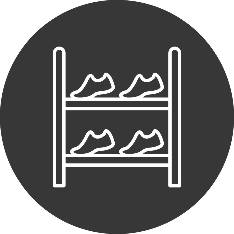 zapato estante línea invertido icono diseño vector