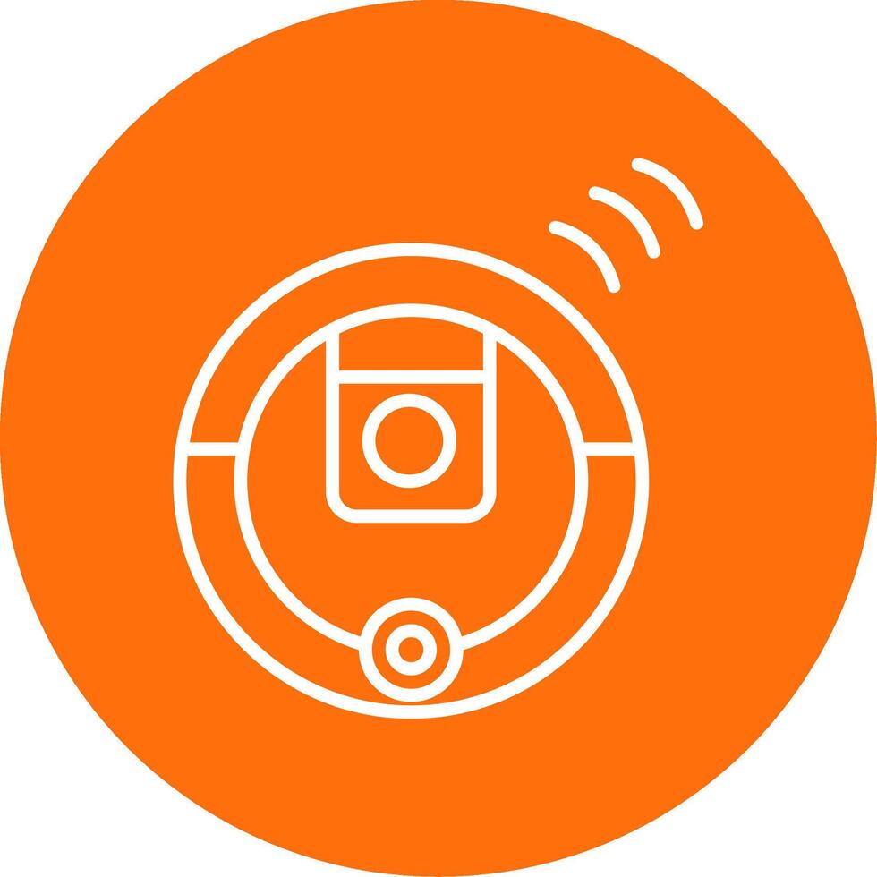 Robot Vacuum Cleaner Multi Color Circle Icon vector