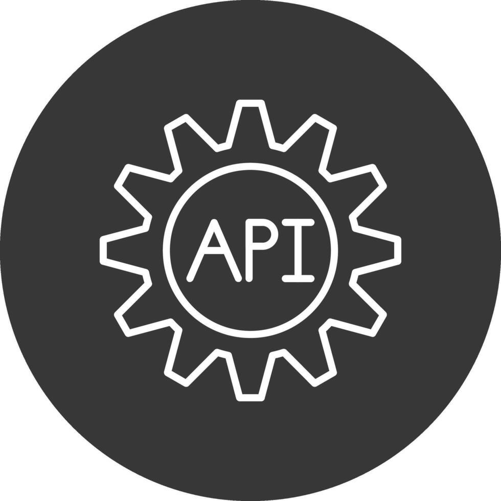 Api Line Inverted Icon Design vector