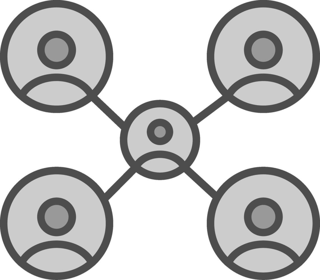 Networking Line Filled Greyscale Icon Design vector