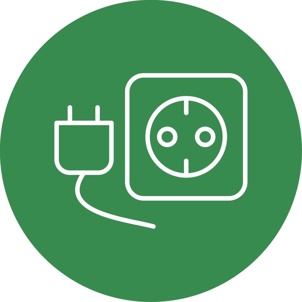 Plug And Socket Multi Color Circle Icon vector