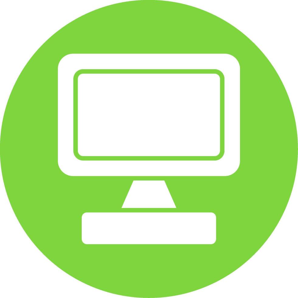 Monitor Screen Multi Color Circle Icon vector