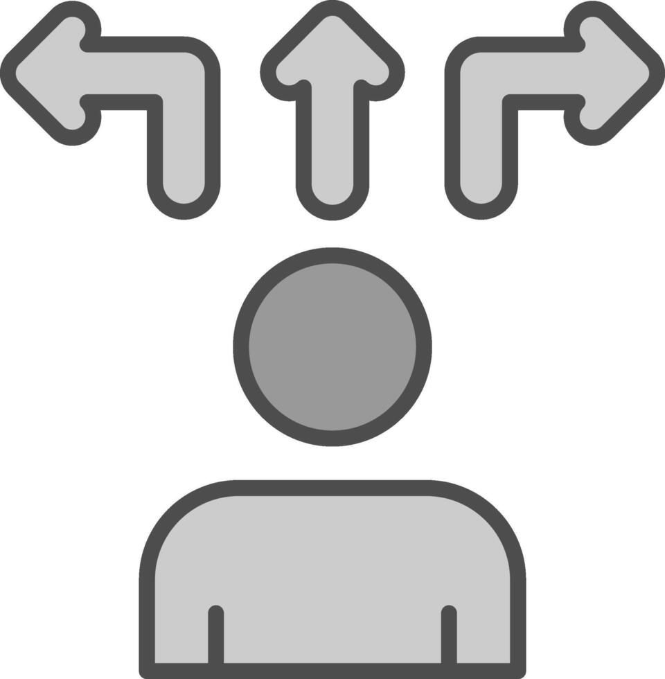 Decision Making Line Filled Greyscale Icon Design vector