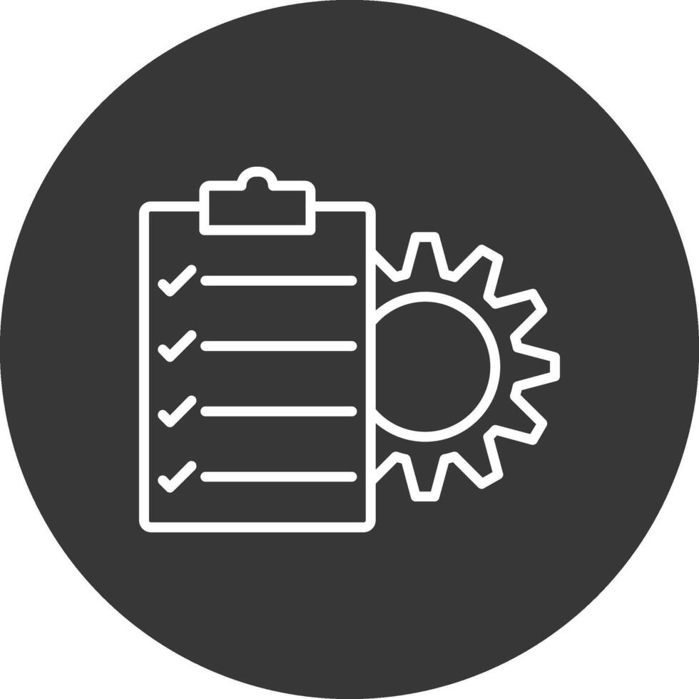 proyecto administración línea invertido icono diseño vector