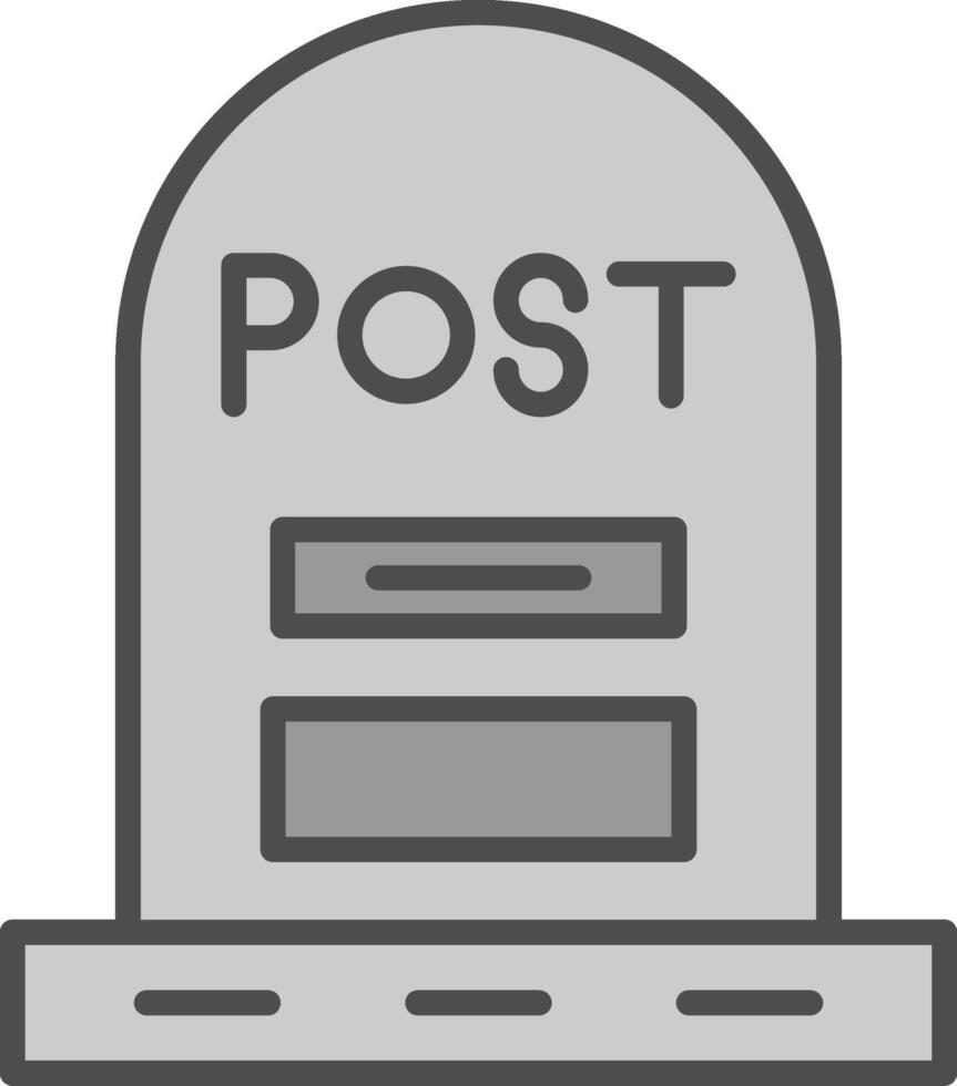 Post Line Filled Greyscale Icon Design vector