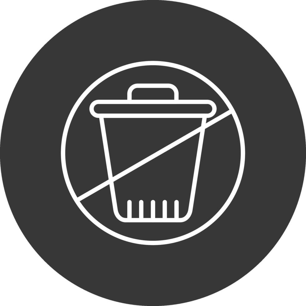 Zero Waste Line Inverted Icon Design vector