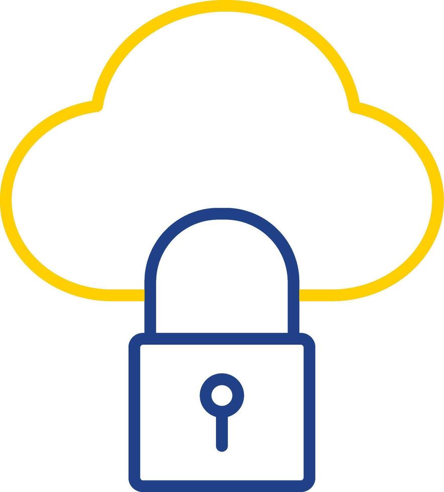 Cloud Lock Line Two Colour Icon Design vector