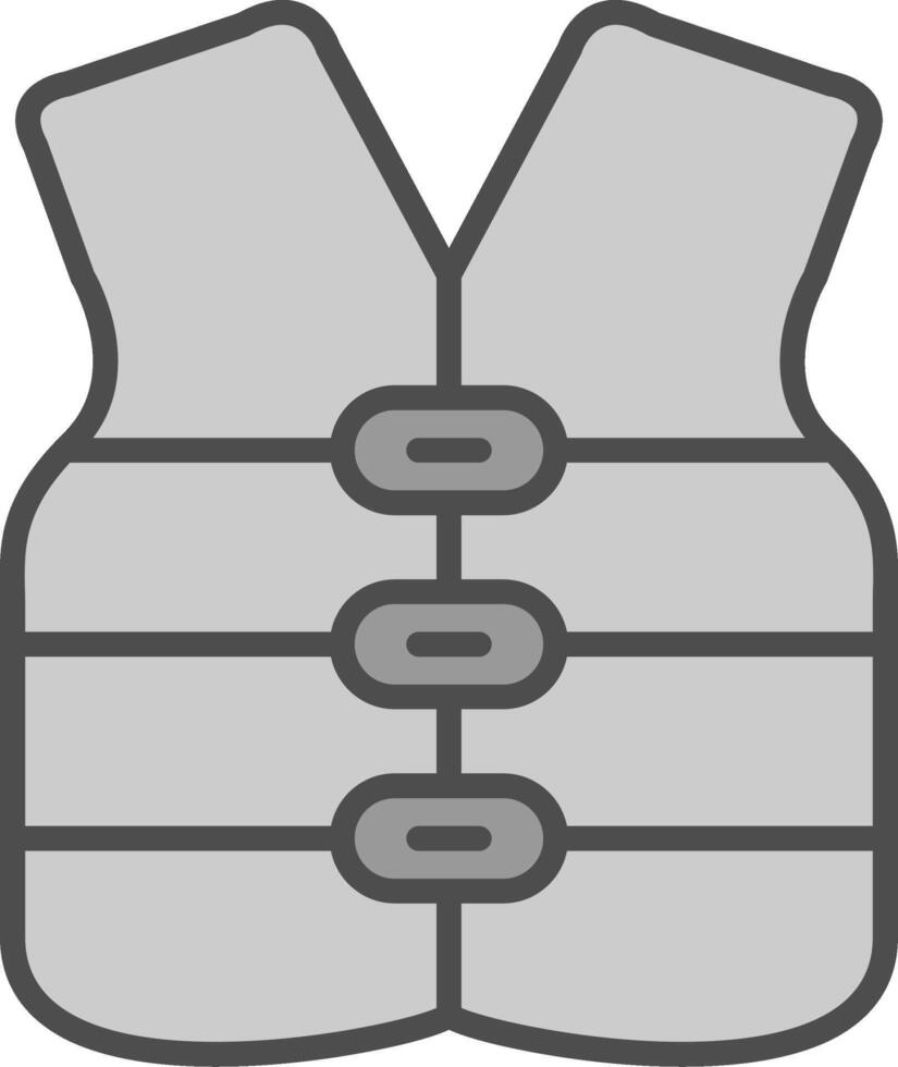 Vest Line Filled Greyscale Icon Design vector