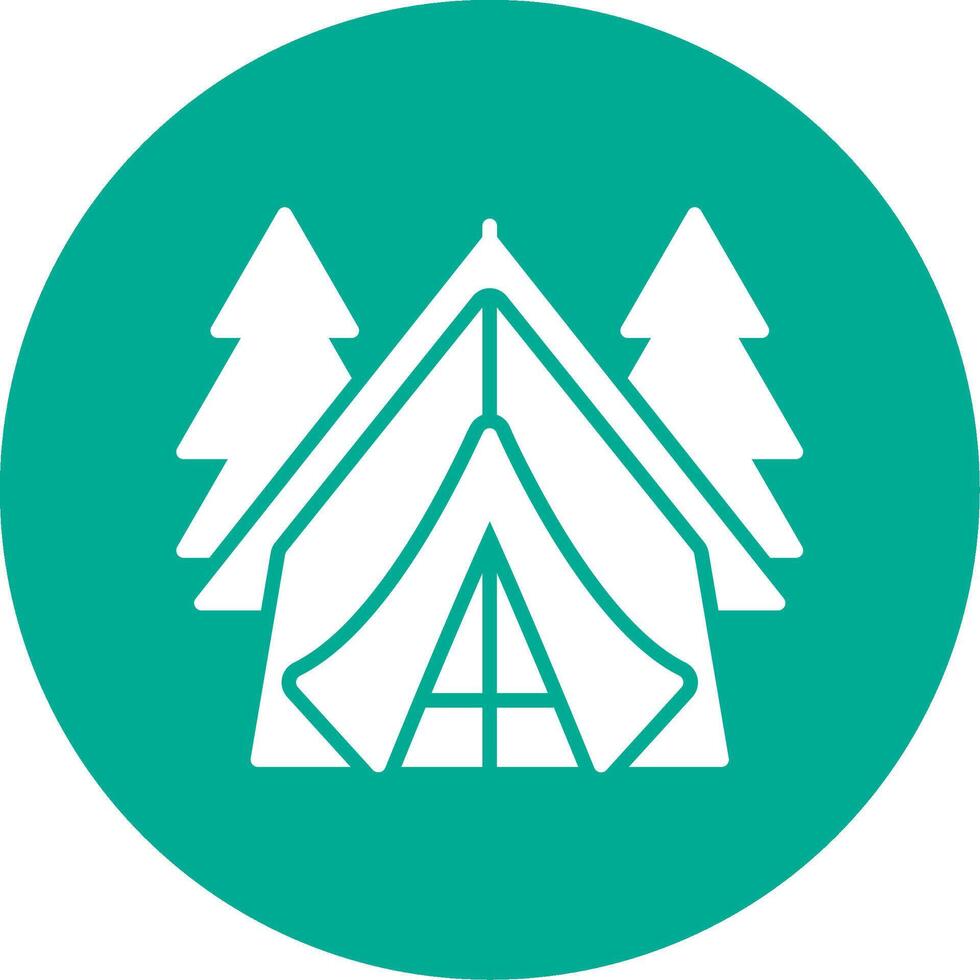 Tent Multi Color Circle Icon vector