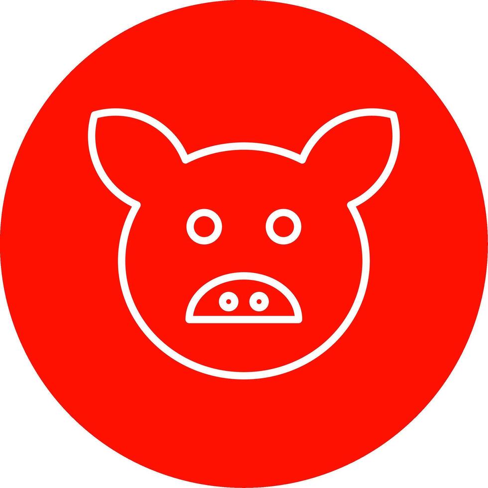 Pig Multi Color Circle Icon vector