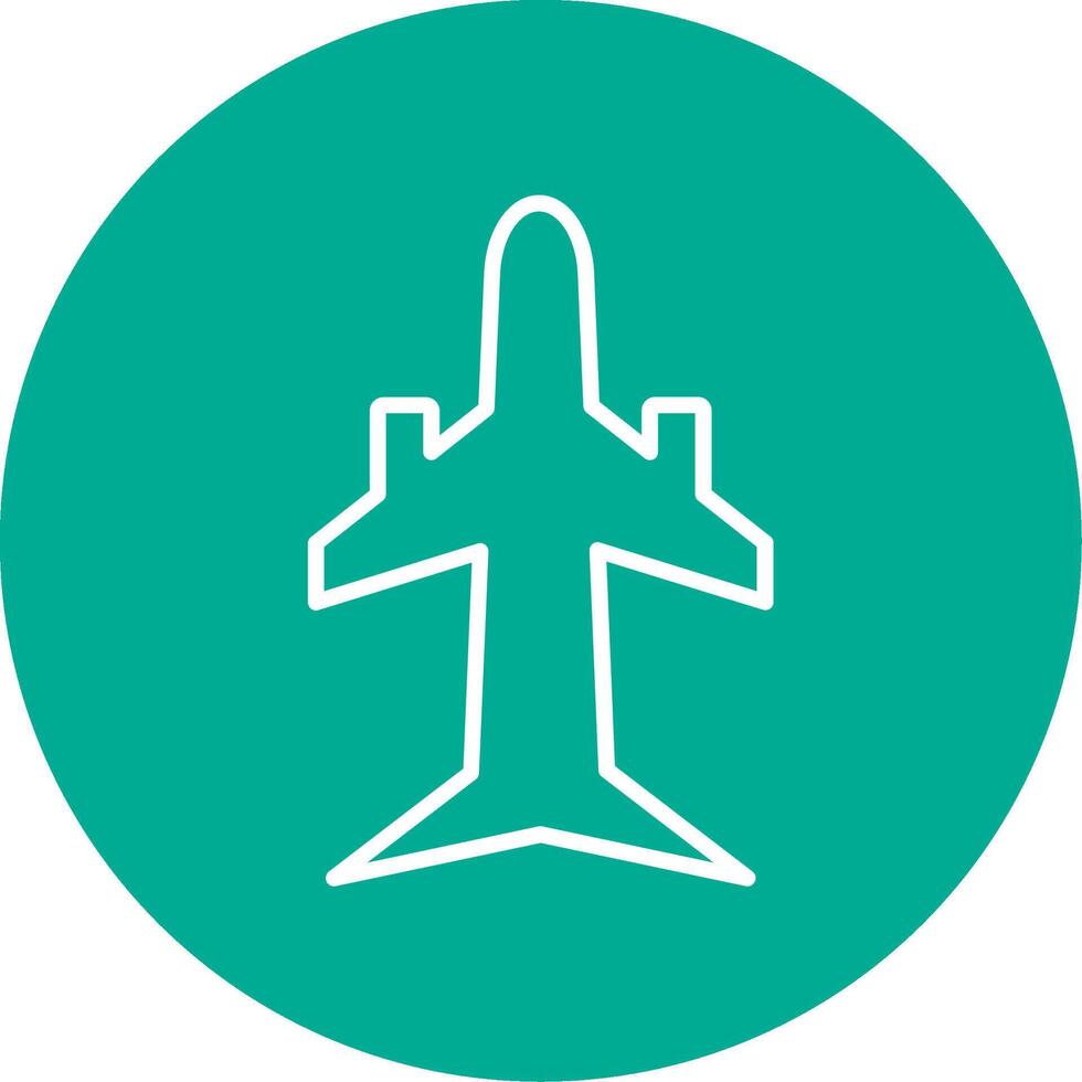 Plane Multi Color Circle Icon vector