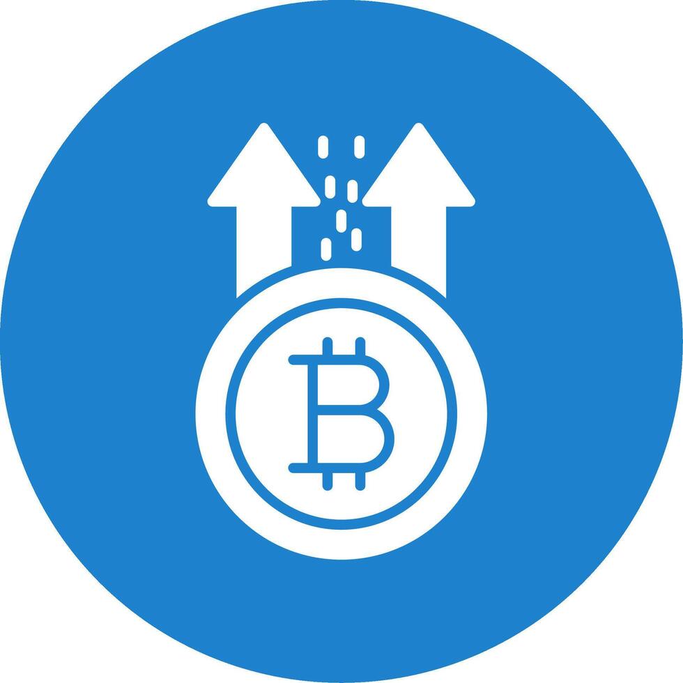 Bitcoin Rise Multi Color Circle Icon vector