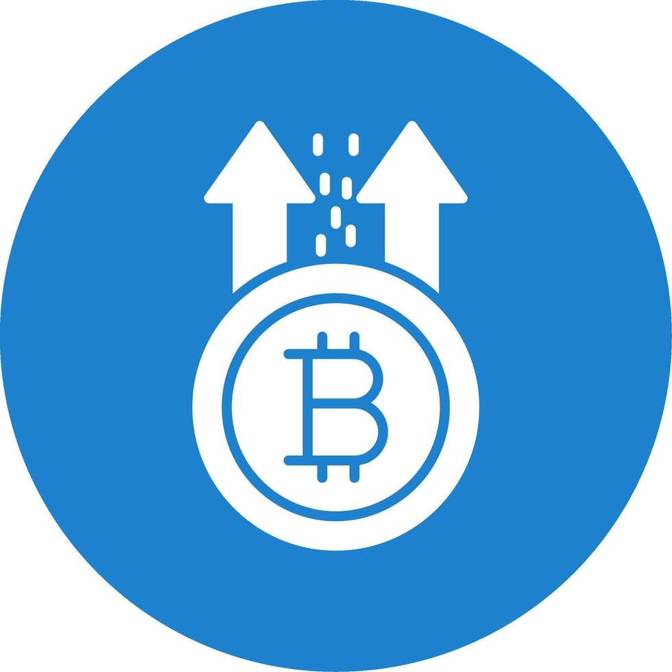 Bitcoin Rise Multi Color Circle Icon vector