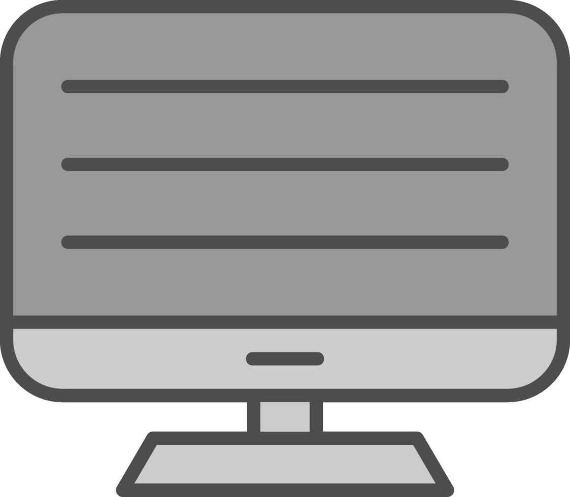Computer Line Filled Greyscale Icon Design vector