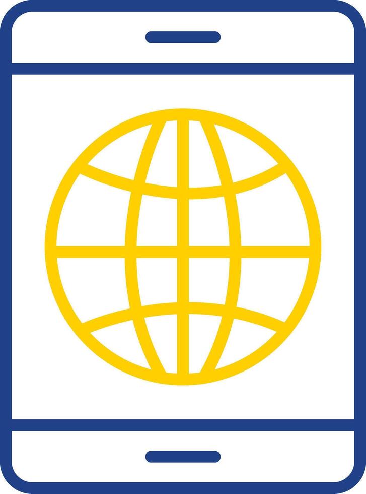 Earth Globe Line Two Colour Icon Design vector