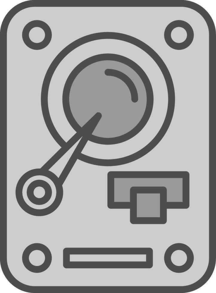 Hard Disk Drive Line Filled Greyscale Icon Design vector