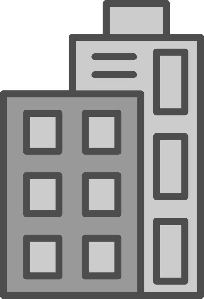 Building Line Filled Greyscale Icon Design vector